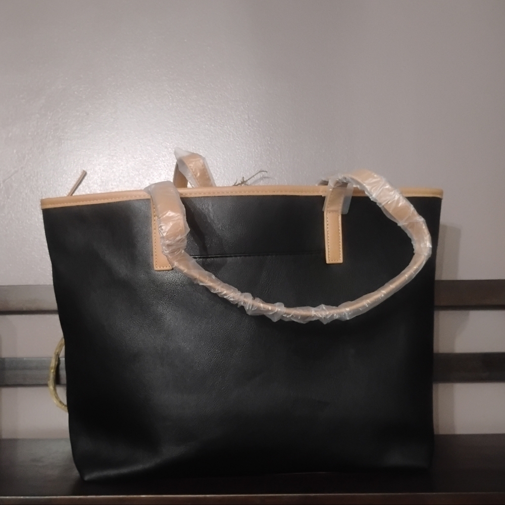 Tahari Kristen Black & Tan Tote NWT - Picture 7 of 10